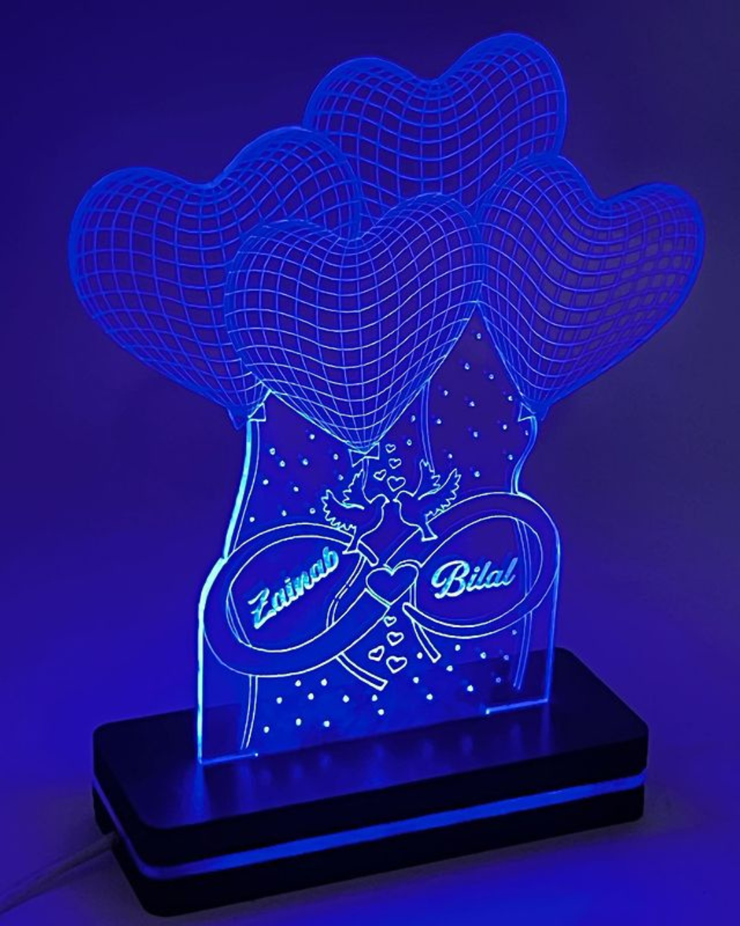 Customized Wedding Acrylic LED Lamp