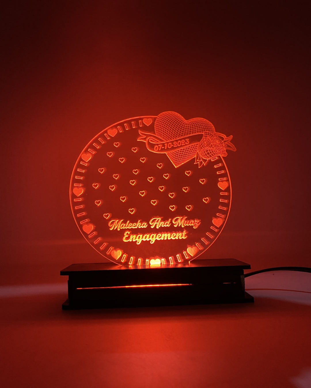Customized Wedding Acrylic LED Lamp