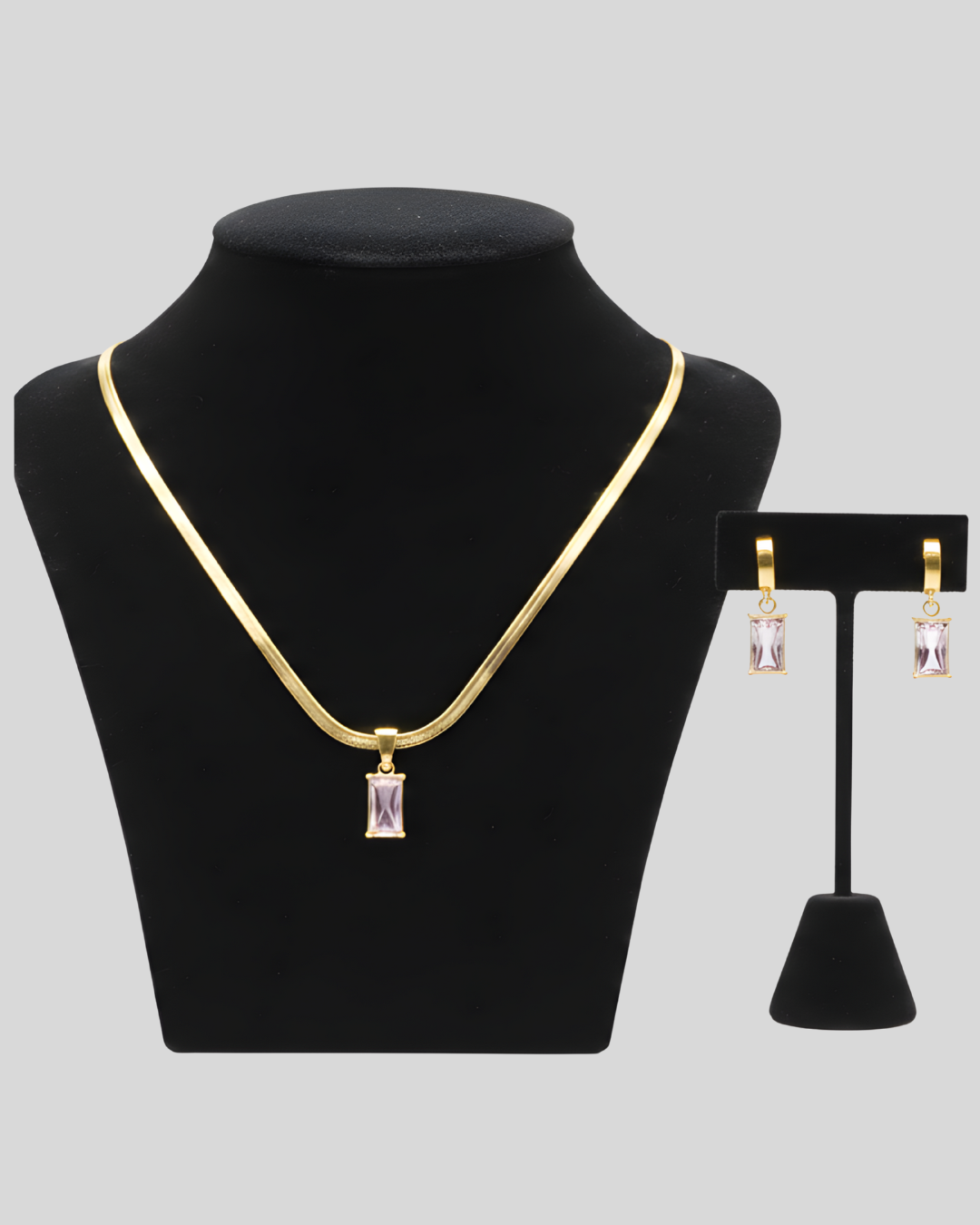 Pink Stone Gold Pendant