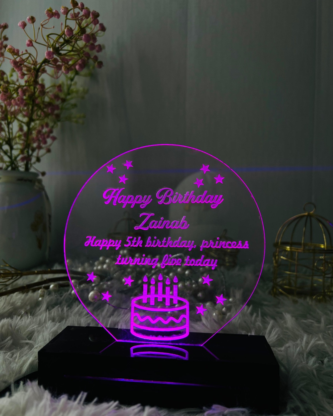 Customized Birthday Acrylic LED Lamp