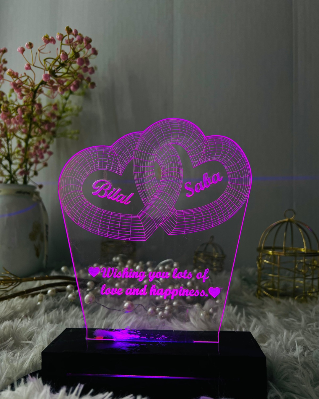 Customized Anniversary Acrylic LED Lamp