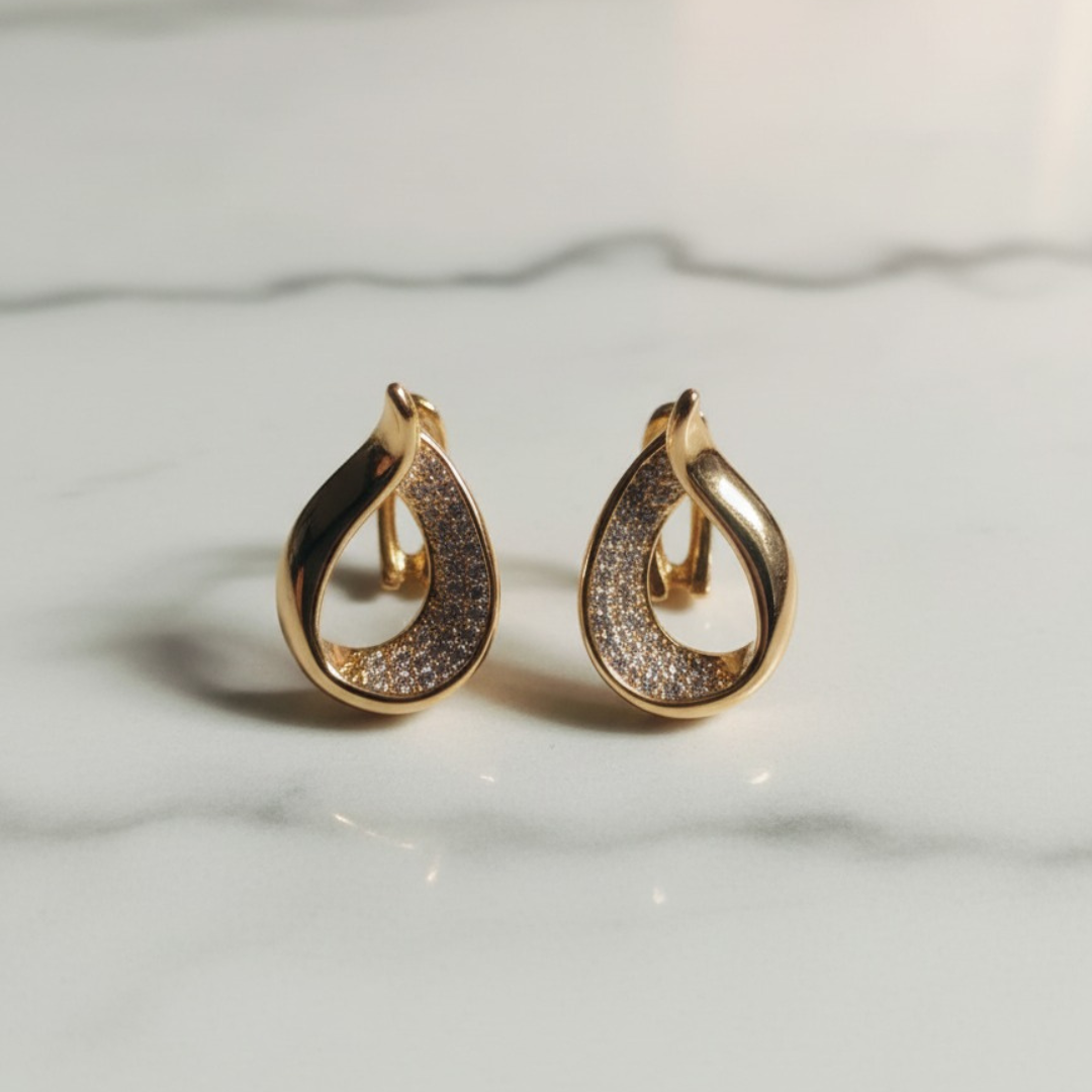 Earrings with Sparkling Stone Detailing