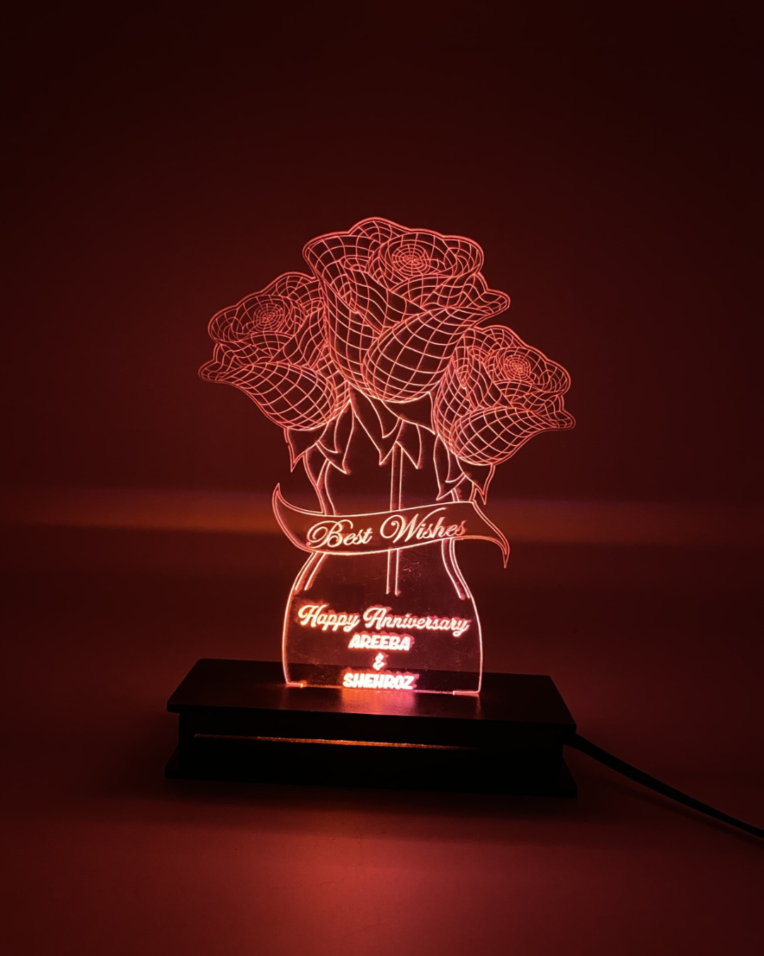 Customized Anniversary Acrylic LED Lamp