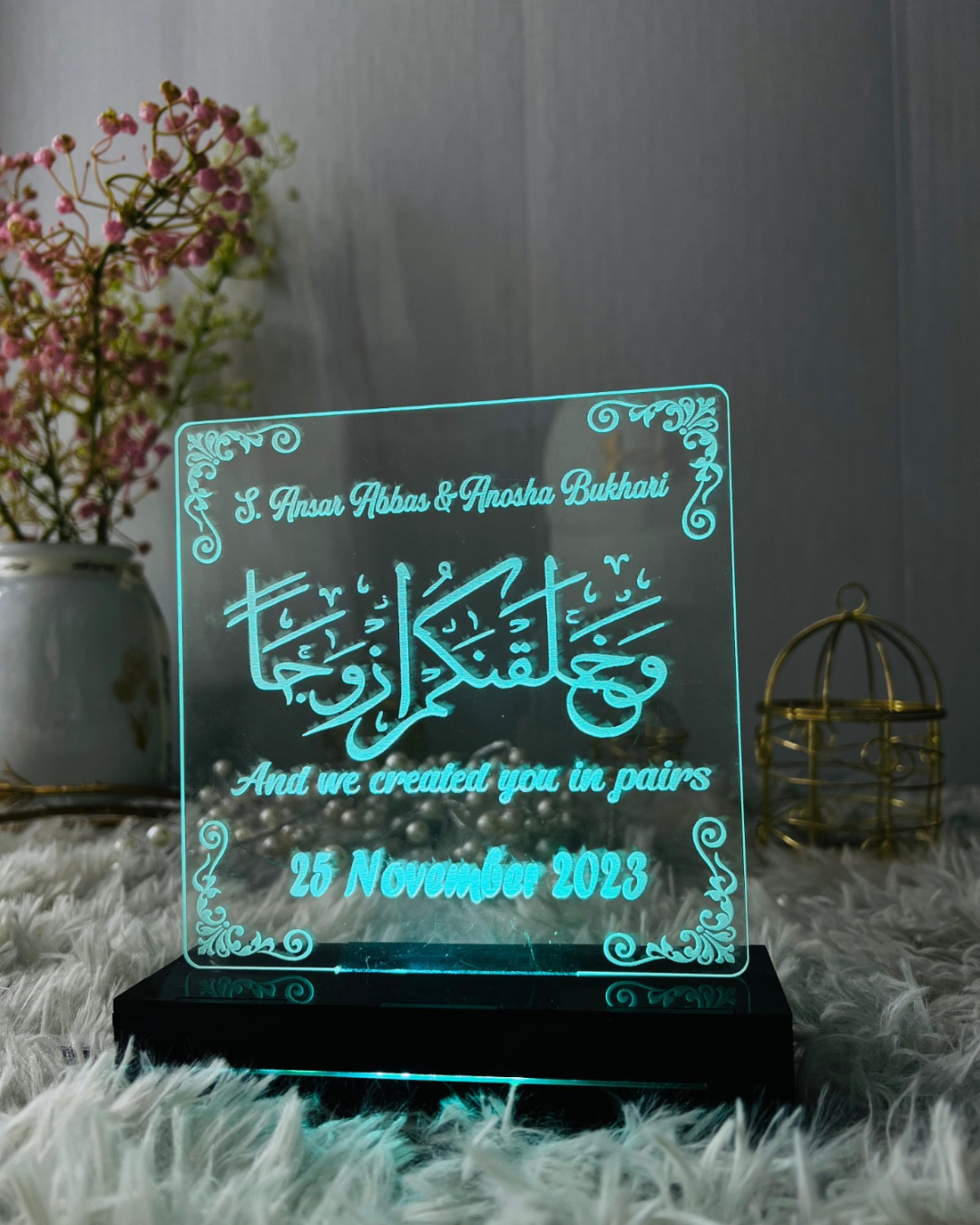 Customized Anniversary Acrylic LED Lamp