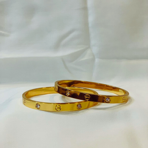 Cartier Inspired Gold Bangles | Classic Crystal Design