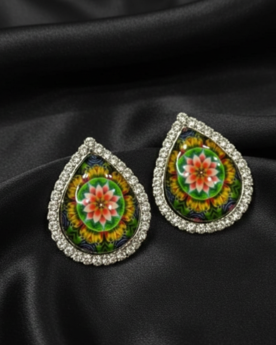 Emerald Blossom Stud Earrings