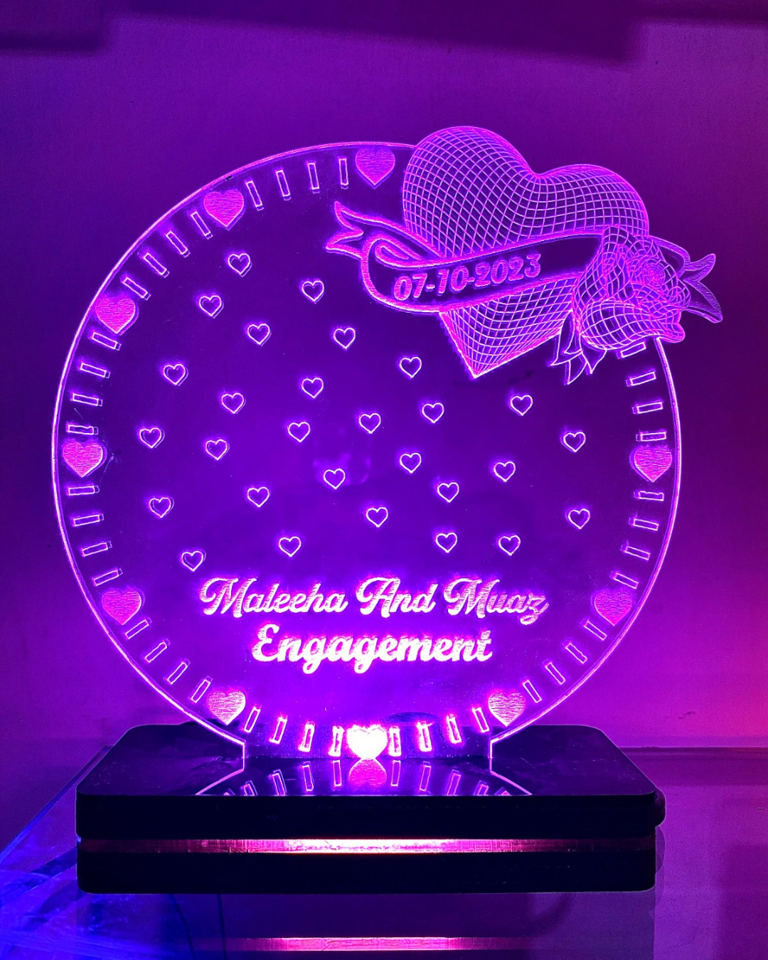 Customized Acrylic Engagement LED Lamp