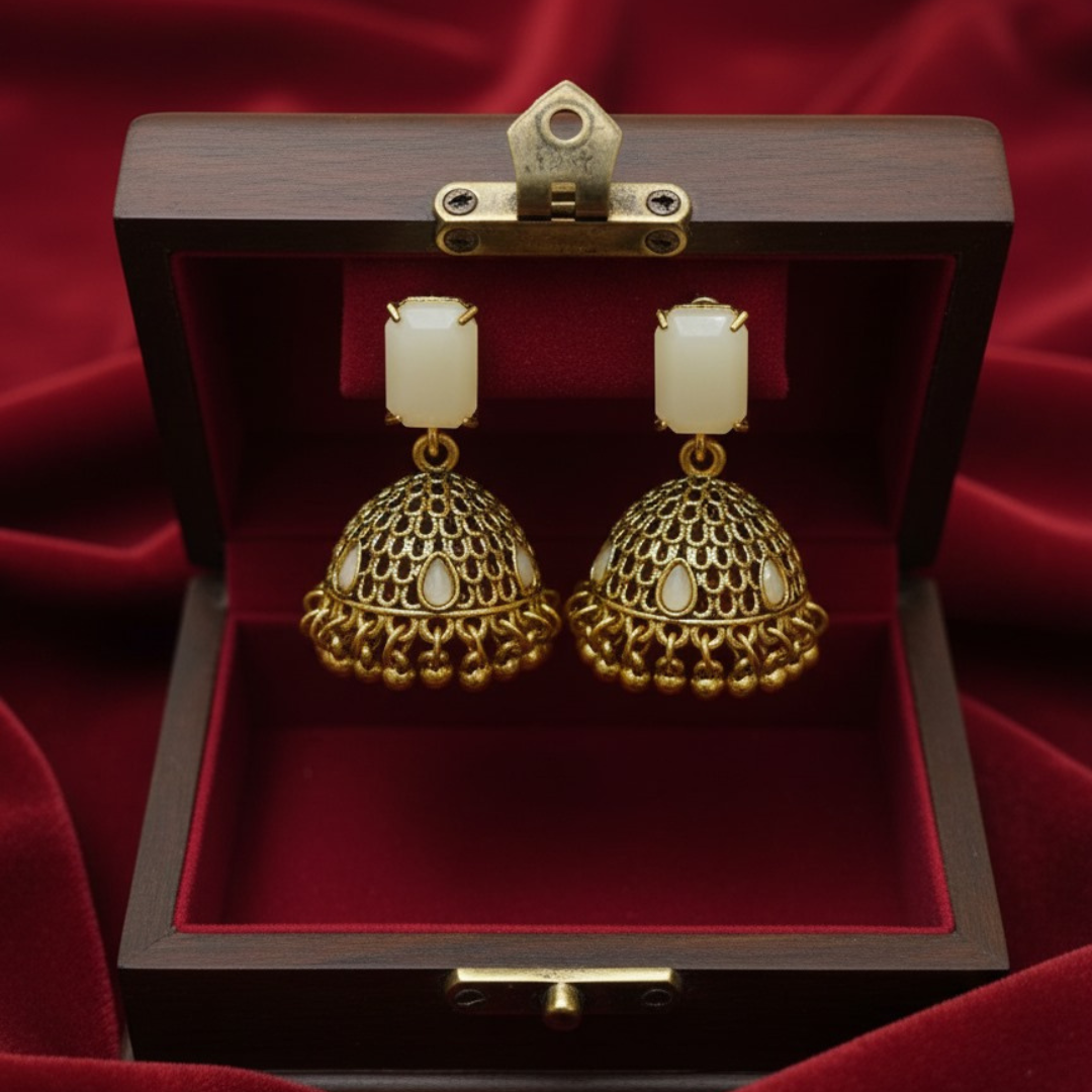 Antique Gold Jhumka Earrings