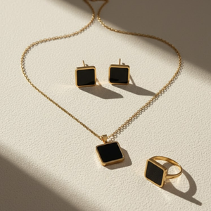Elegant Black Square Set