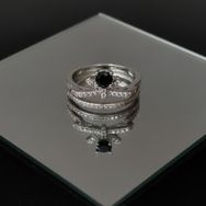 Black Solitaire Radiant Band Ring