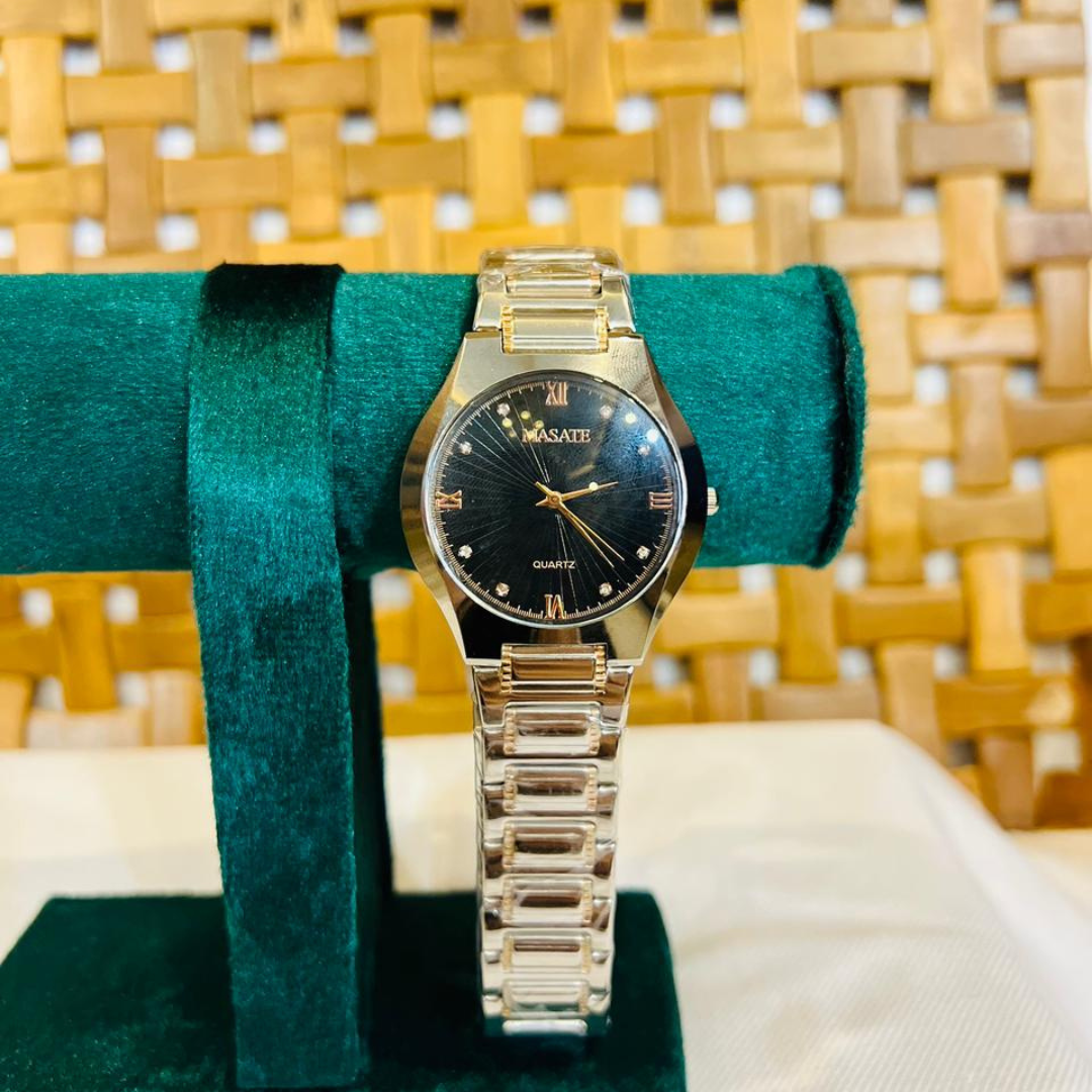 Men's  Watch (Silver with Black Dial)