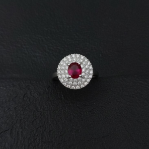 Royal Ruby Halo Ring