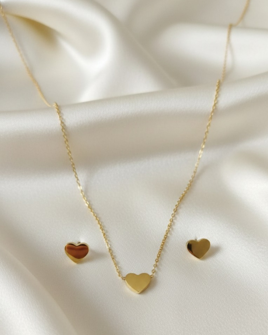 Gold Heart Jewelry Set