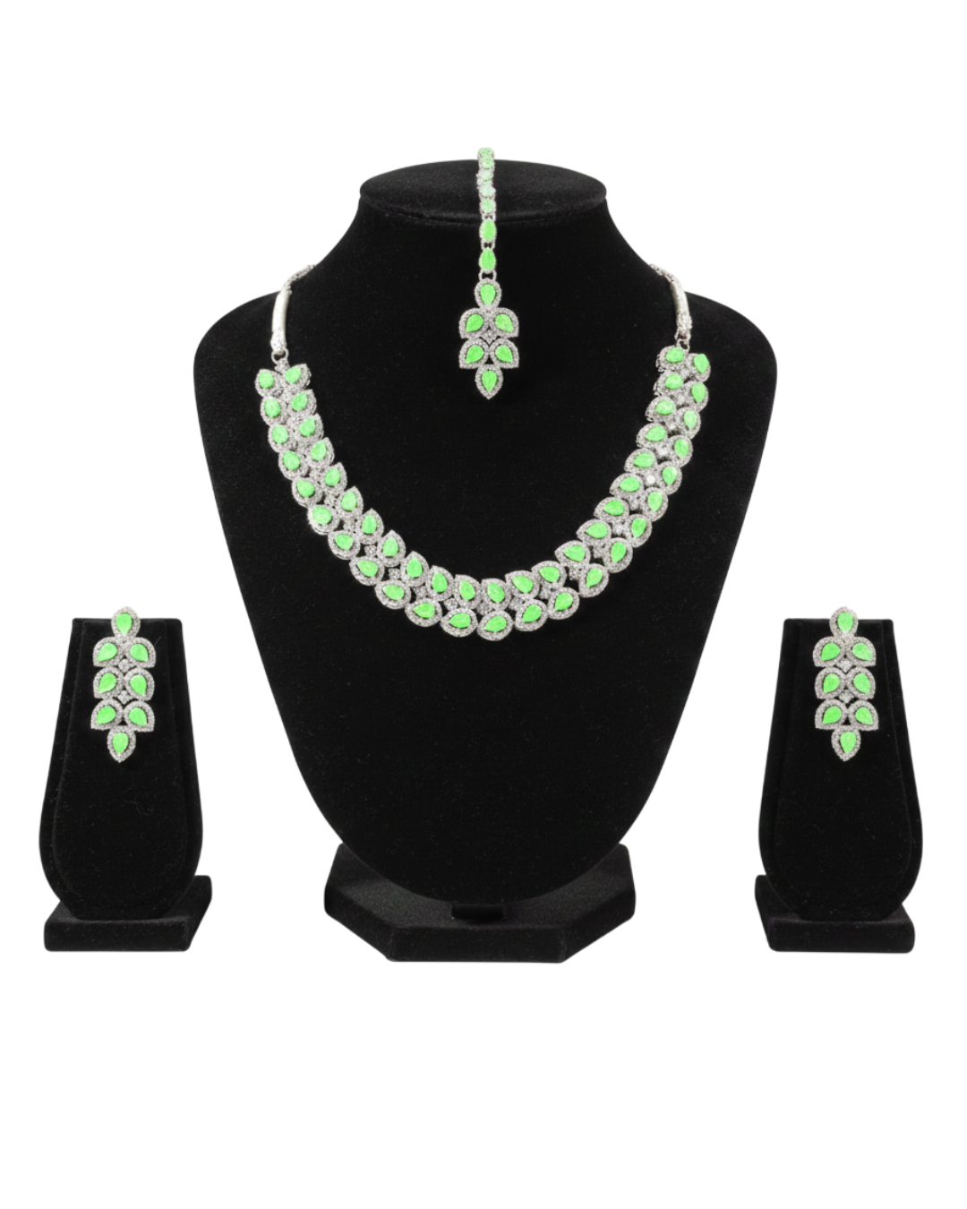Light Green Stone Necklace Set
