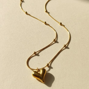 Golden Heart Glow Necklace