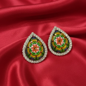 Emerald Blossom Stud Earrings