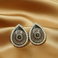 Black Radiant Stud Earrings