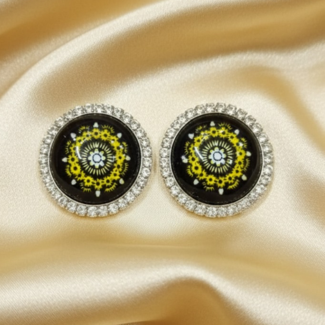 Yellow Radiant Stud Earrings