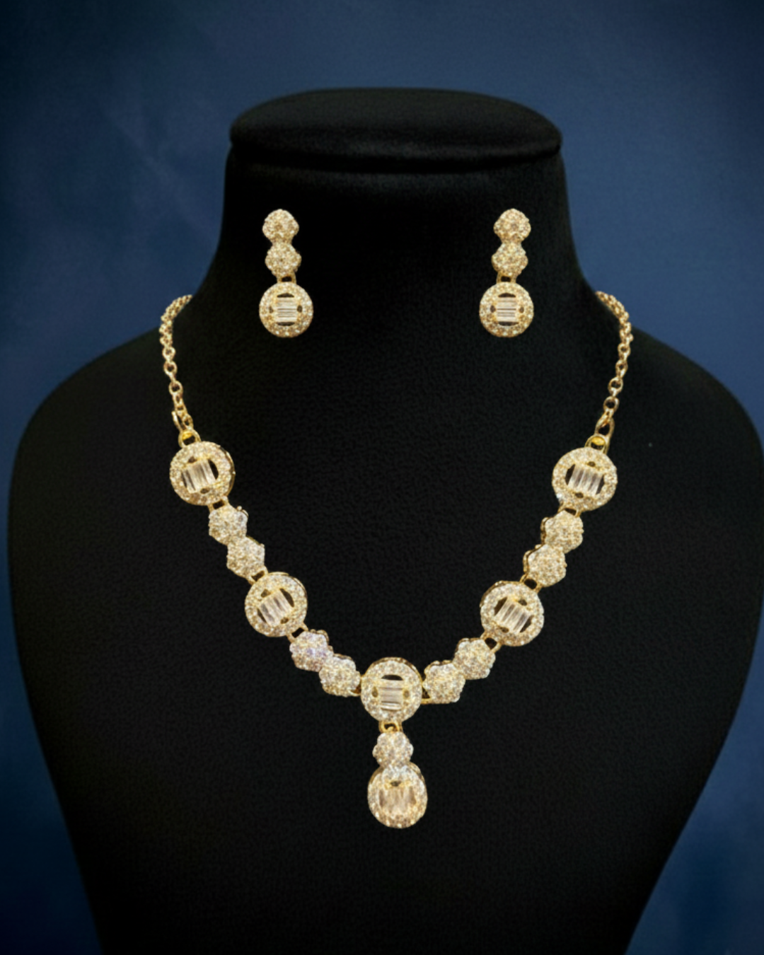 Gold  Crystal Necklace Set