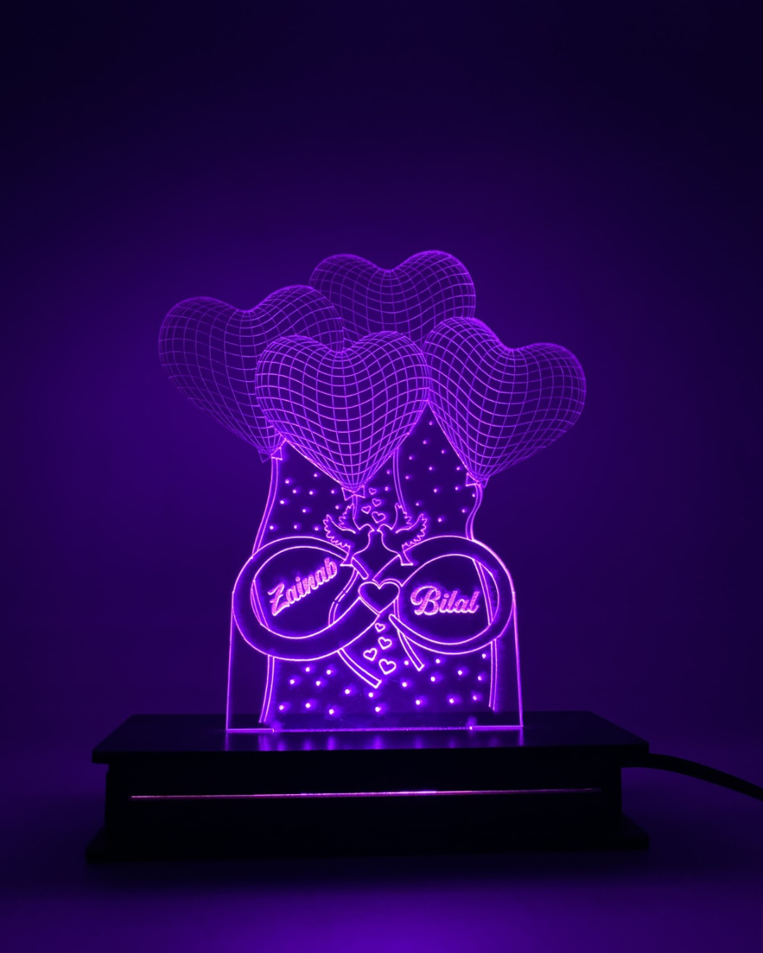 Customized Wedding Acrylic LED Lamp