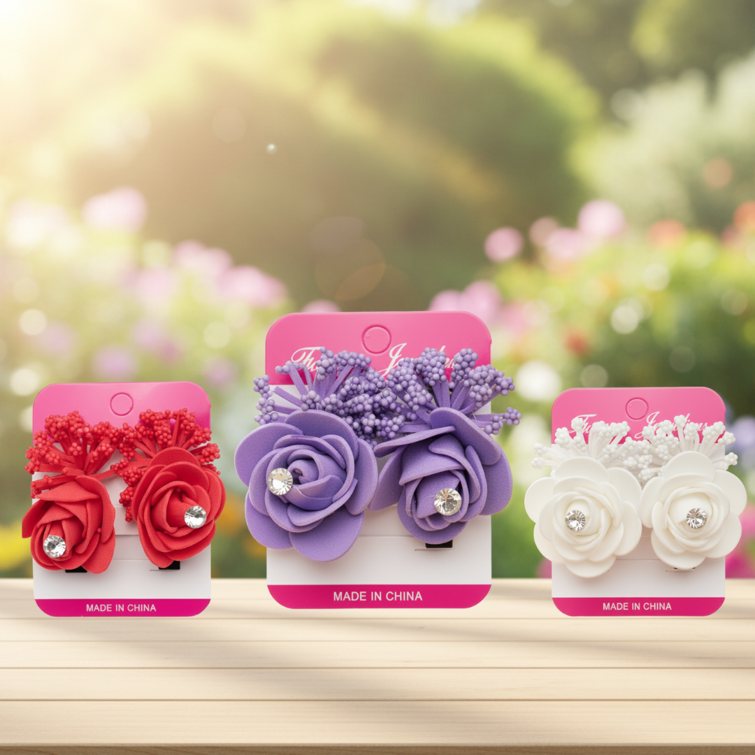 Beautiful Purple Rose Hair Barrette for Girls & Women