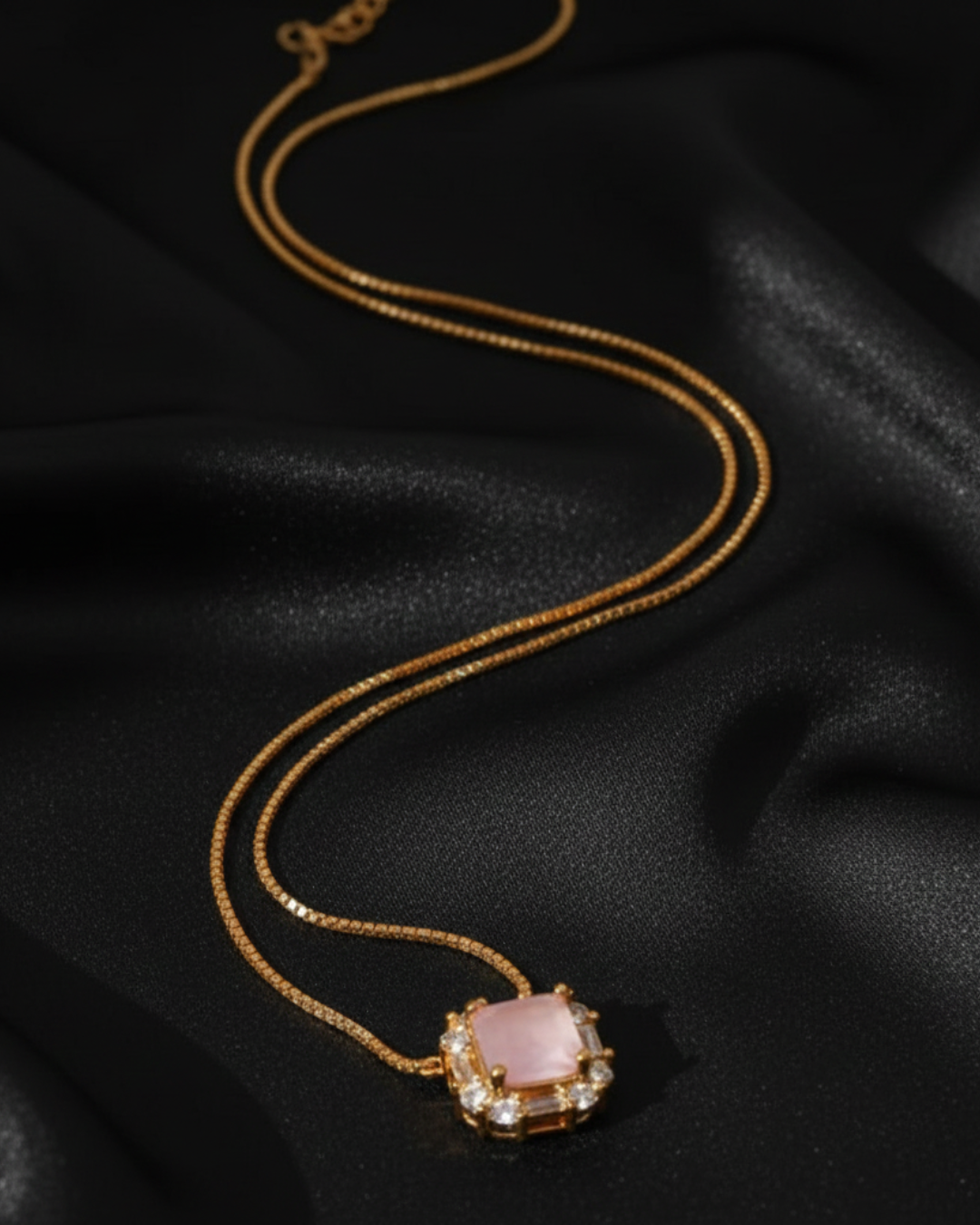 Pink Stone Gold Locket