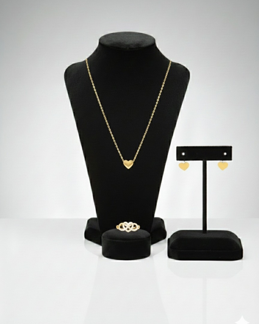 Gold-Heart Jewelry Set