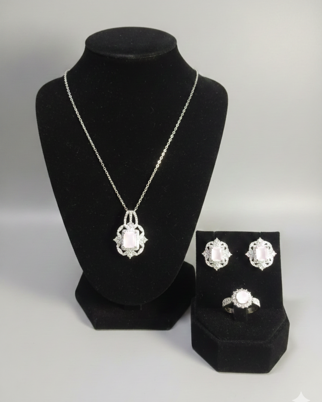 Light Pink Stone Jewelry Set